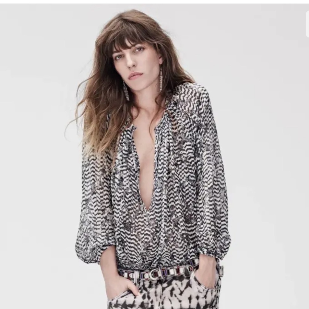 Isabel Marant for H&M Printed Silk Top - Size 8